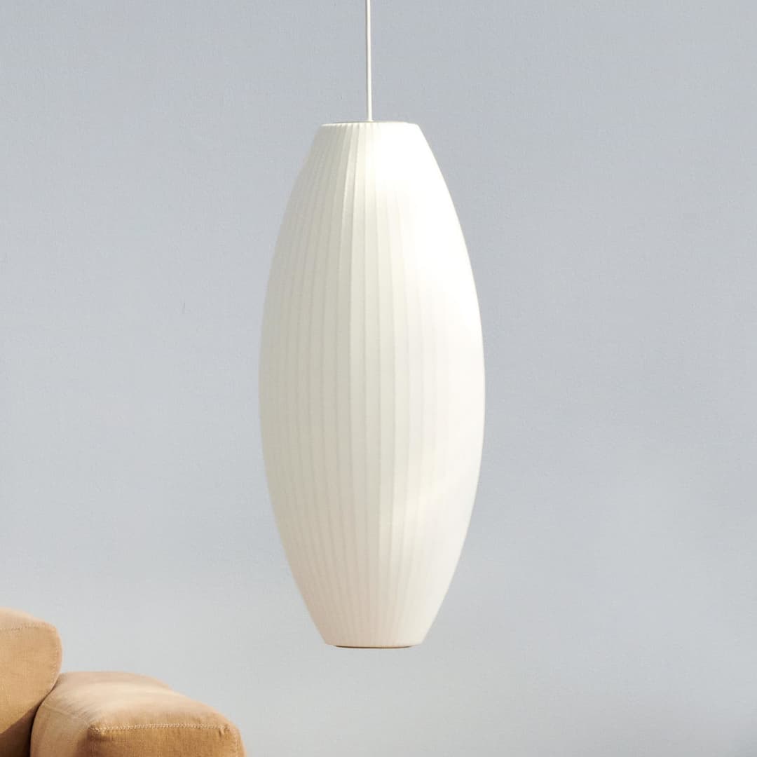 Nelson Cigar Bubble L Pendelleuchte, Ø 38 cm, weiß - HAY - Wohnzimmer - Design - Kunststoff - Einflammig
