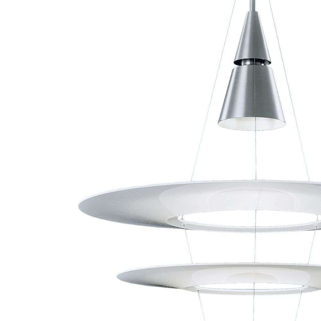 Enigma 825 LED Pendelleuchte Brushed Alu - Louis Poulsen - Wohnzimmer - Aluminium