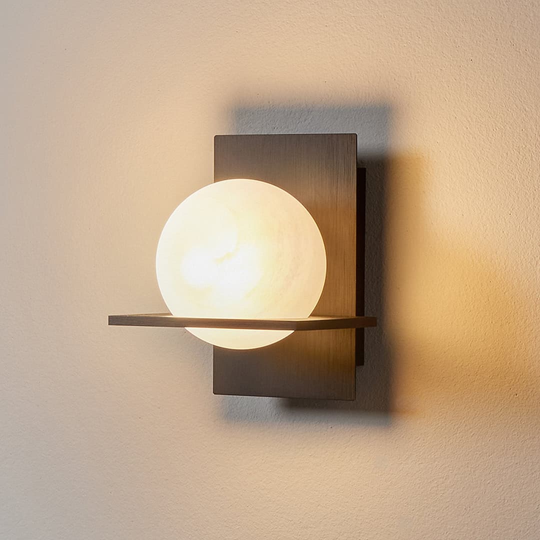 Kulka 1 Wandleuchte Opal/Schwarz - Lucande - Wohnzimmer - Modern - Glas - Einflammig