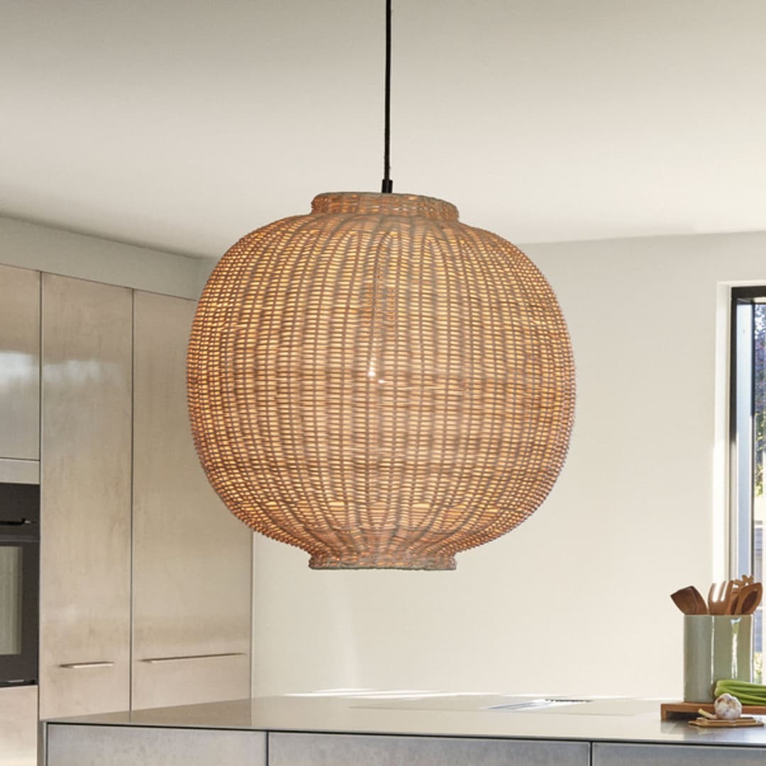 Chand Pendelleuchte Round Nature - Hübsch - Wohnzimmer - Design - Holz - Einflammig