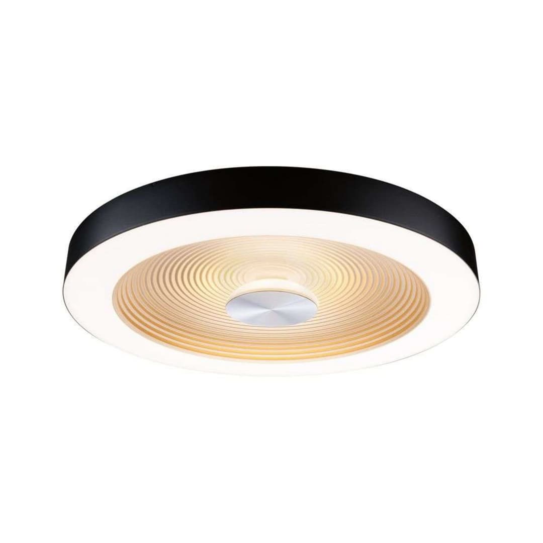 Volea LED-Deckenlampe, Ø40 cm, IP44, schwarz/gold - Paulmann - Badezimmer - Kunststoff