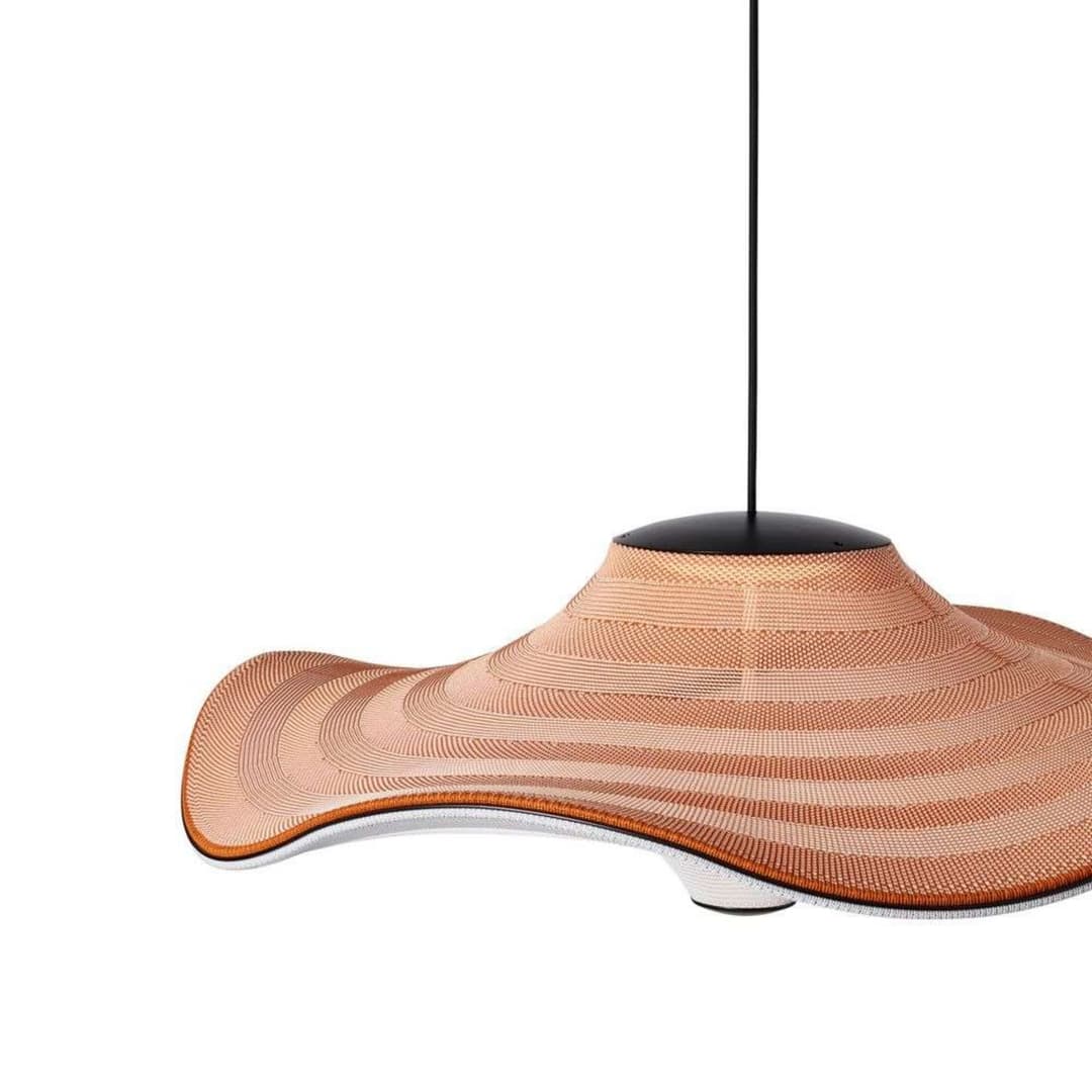 LED-Pendelleuchte Flying Terracotta Ø 96 cm - Made By Hand - Schlafzimmer - Stoff / Textil