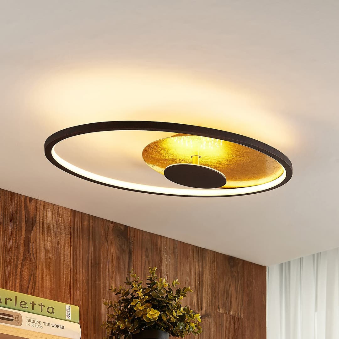 Feival LED Deckenleuchte L61 Rust/Gold - Lindby - Wohnzimmer - Modern - Metall - Rund