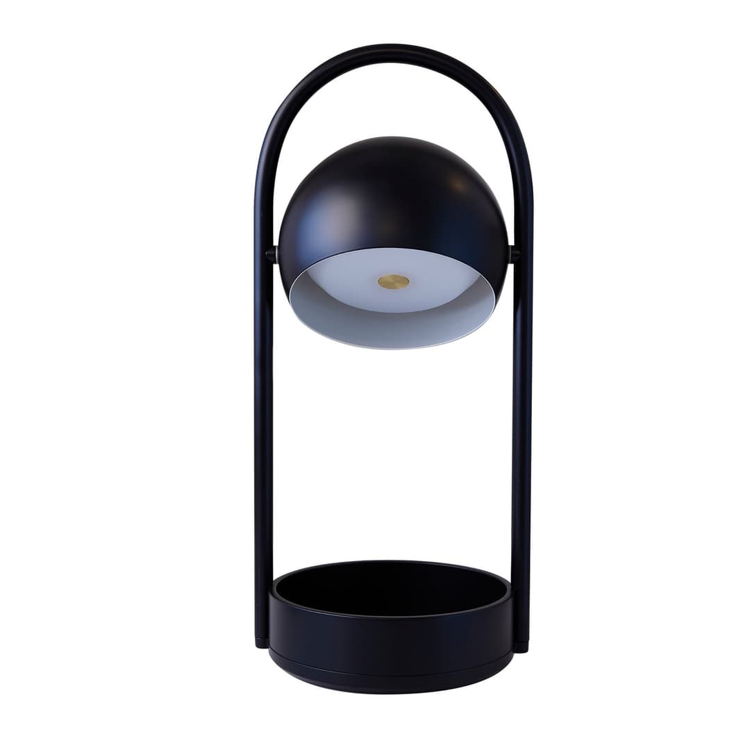 Ball Portable LED-Akku-Tischleuchte, schwarz - FRANDSEN - Wohnzimmer - Metall - Einflammig