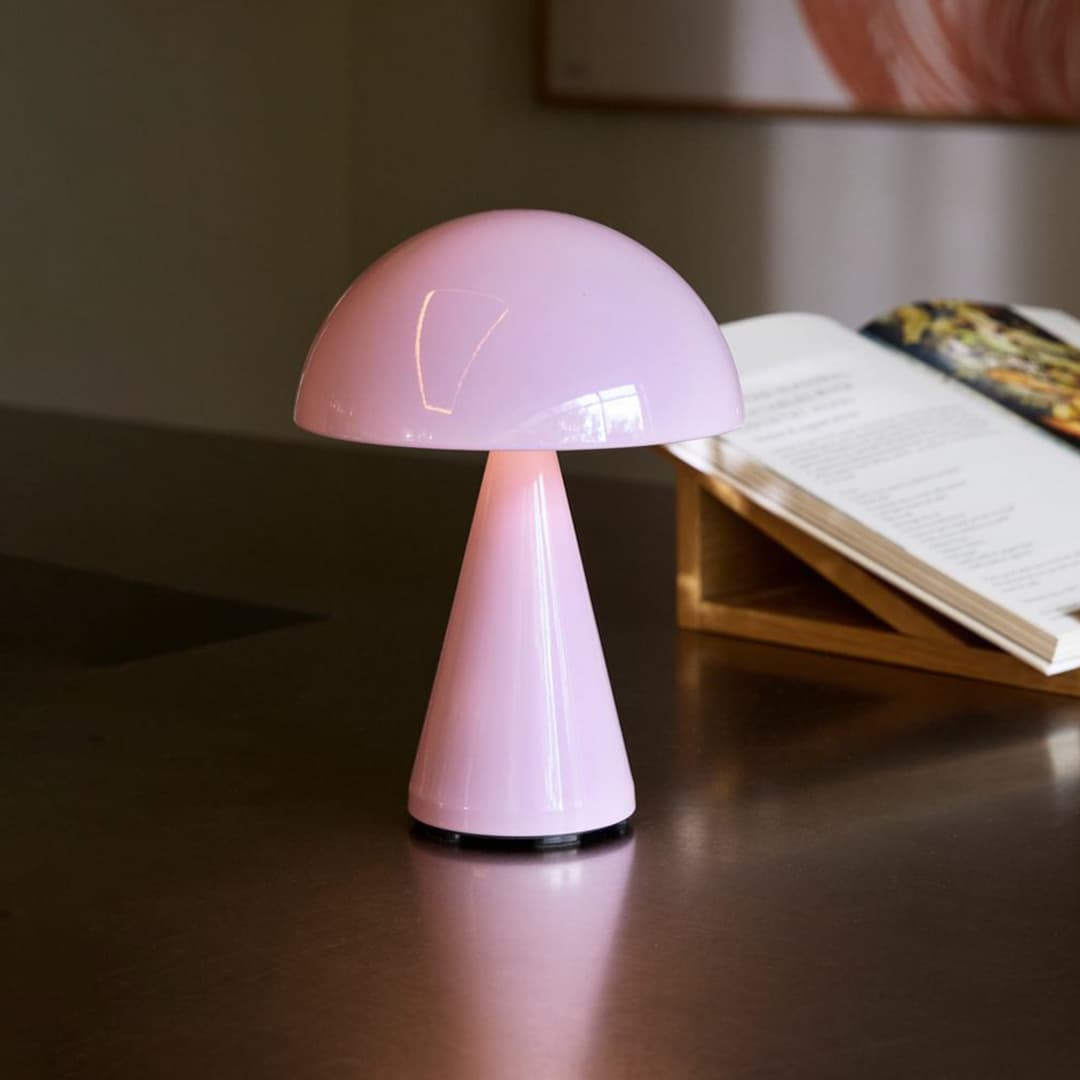 Mush LED-Akku-Tischleuchte, rosa, Höhe 20 cm - HÜBSCH - Terrasse - Modern - Metall - Einflammig
