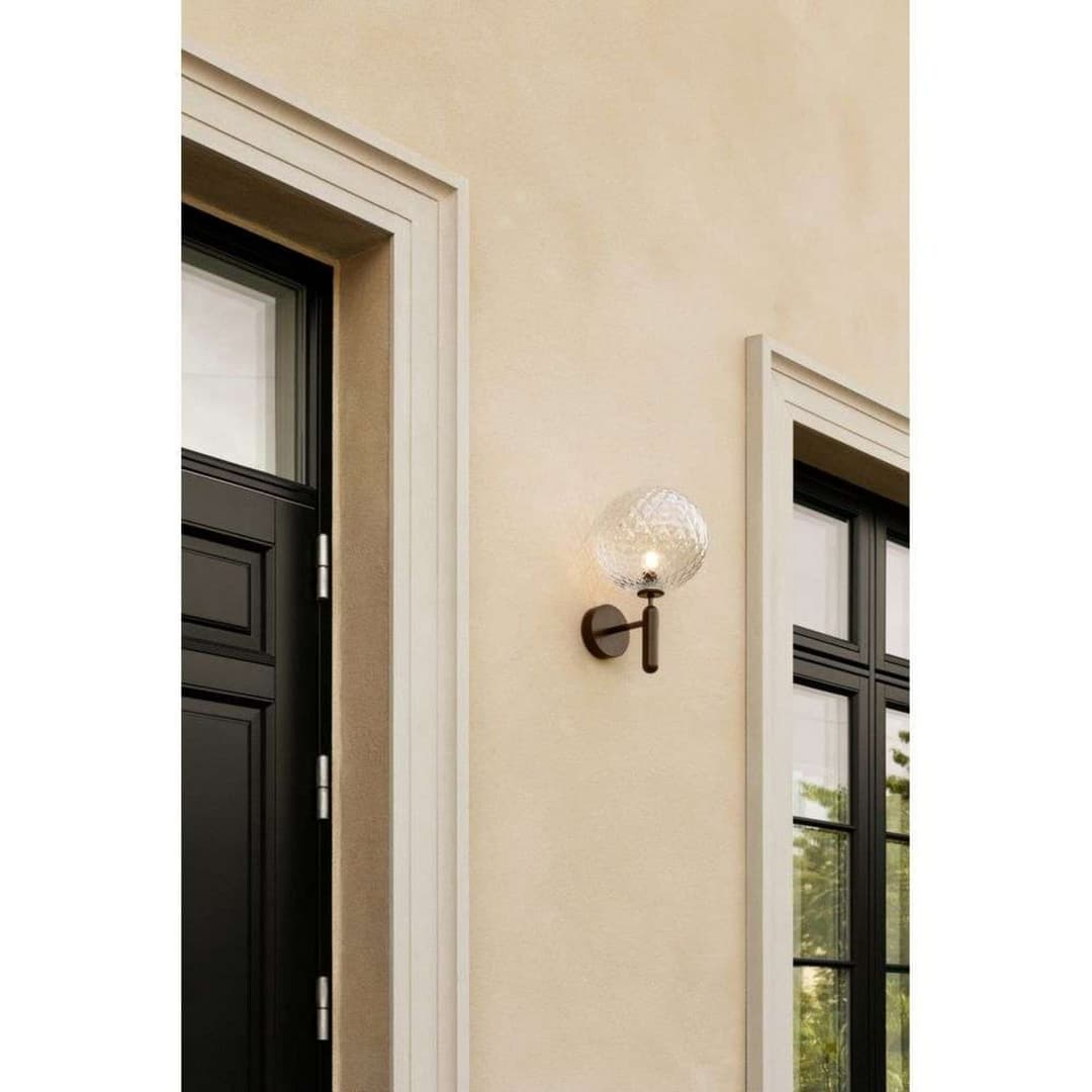 Nuura Außen-Wandlampe Miira, bronze/klar, Ø 20 cm - Nuura - Terrasse - Skandinavisch - Metall - Einflammig