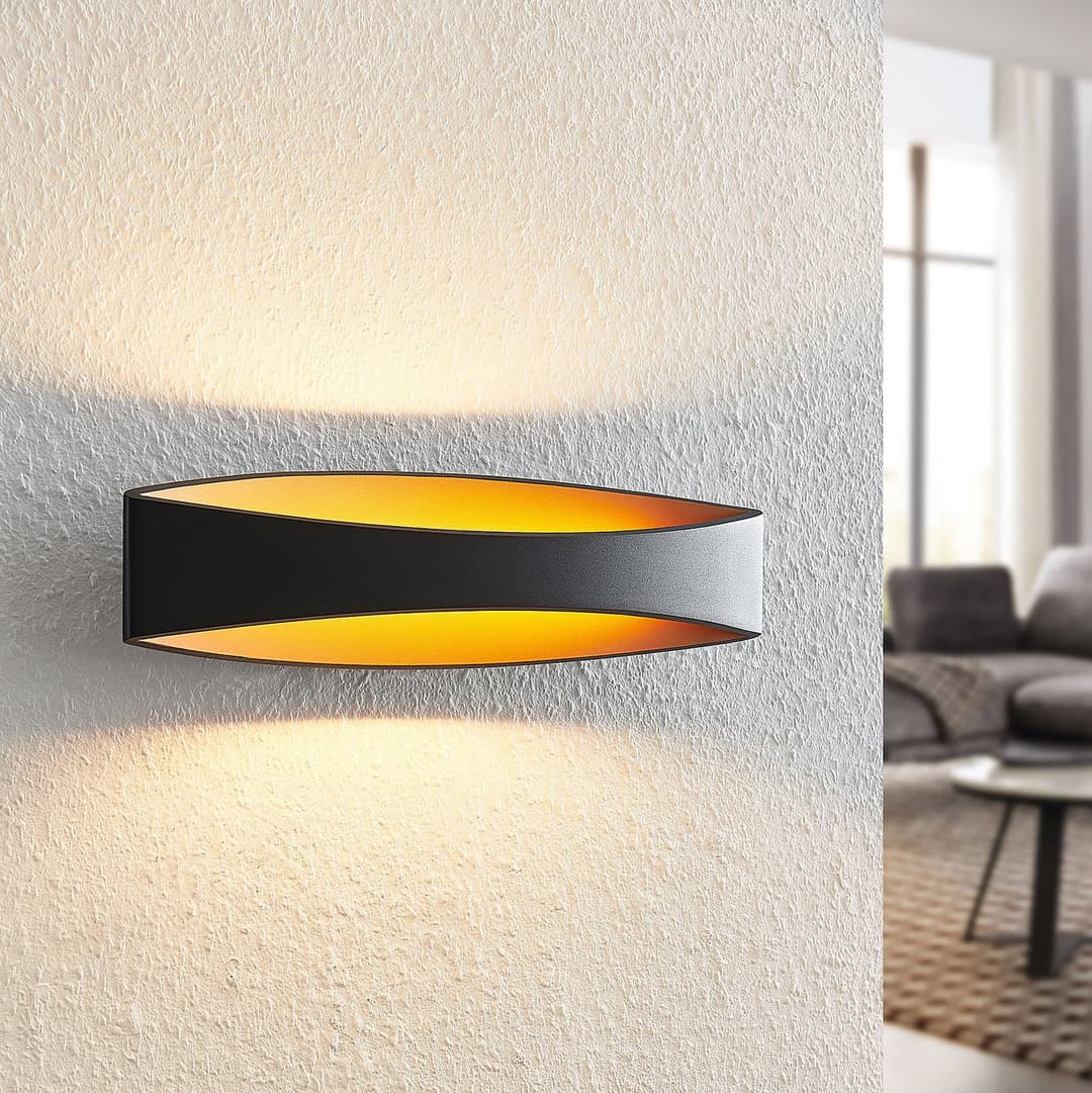 Jelle Wandleuchte M Black/Gold - Arcchio - Wohnzimmer - Modern - Metall