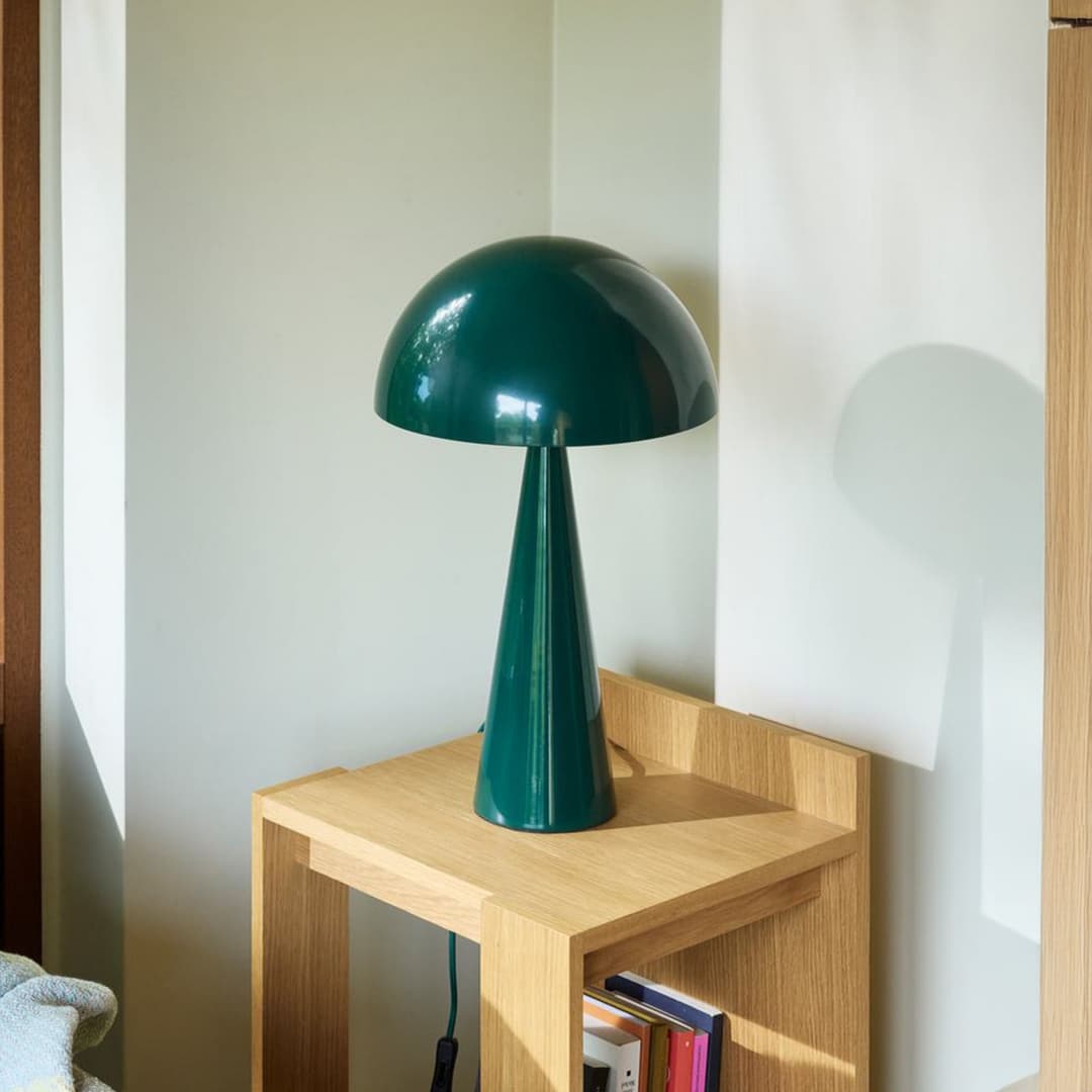Mush Tischleuchte, dunkelgrün, Metall, Höhe 50 cm - HÜBSCH - Wohnzimmer - Modern - Einflammig