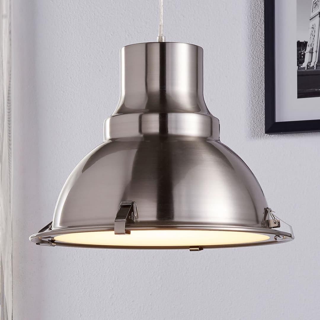 Letty Pendelleuchte Nickel - Lindby - Küche - Industrielles Design - Metall - Einflammig