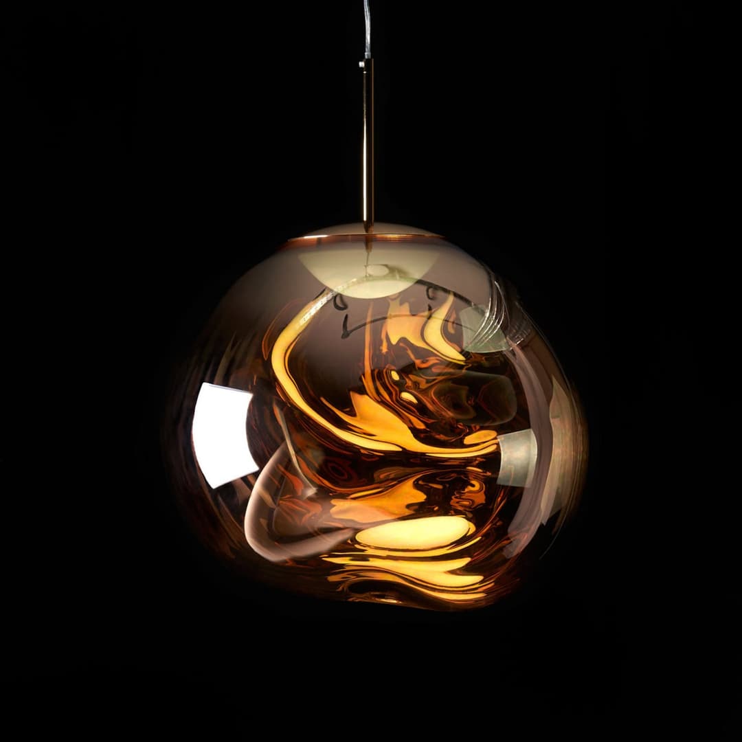 Melt Mini LED-Hängelampe, Ø 28 cm, gold - Tom Dixon - Wohnzimmer - Design - Kunststoff - Einflammig