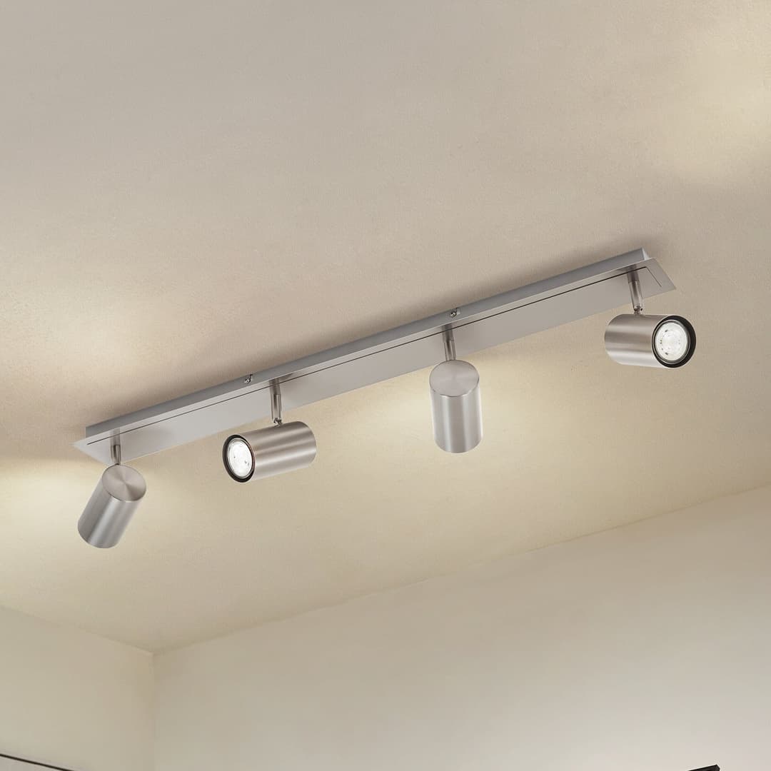 Joffrey 4 Deckenleuchte L80 Nickel - Lindby - Wohnzimmer - Modern - Metall - Mehrflammig