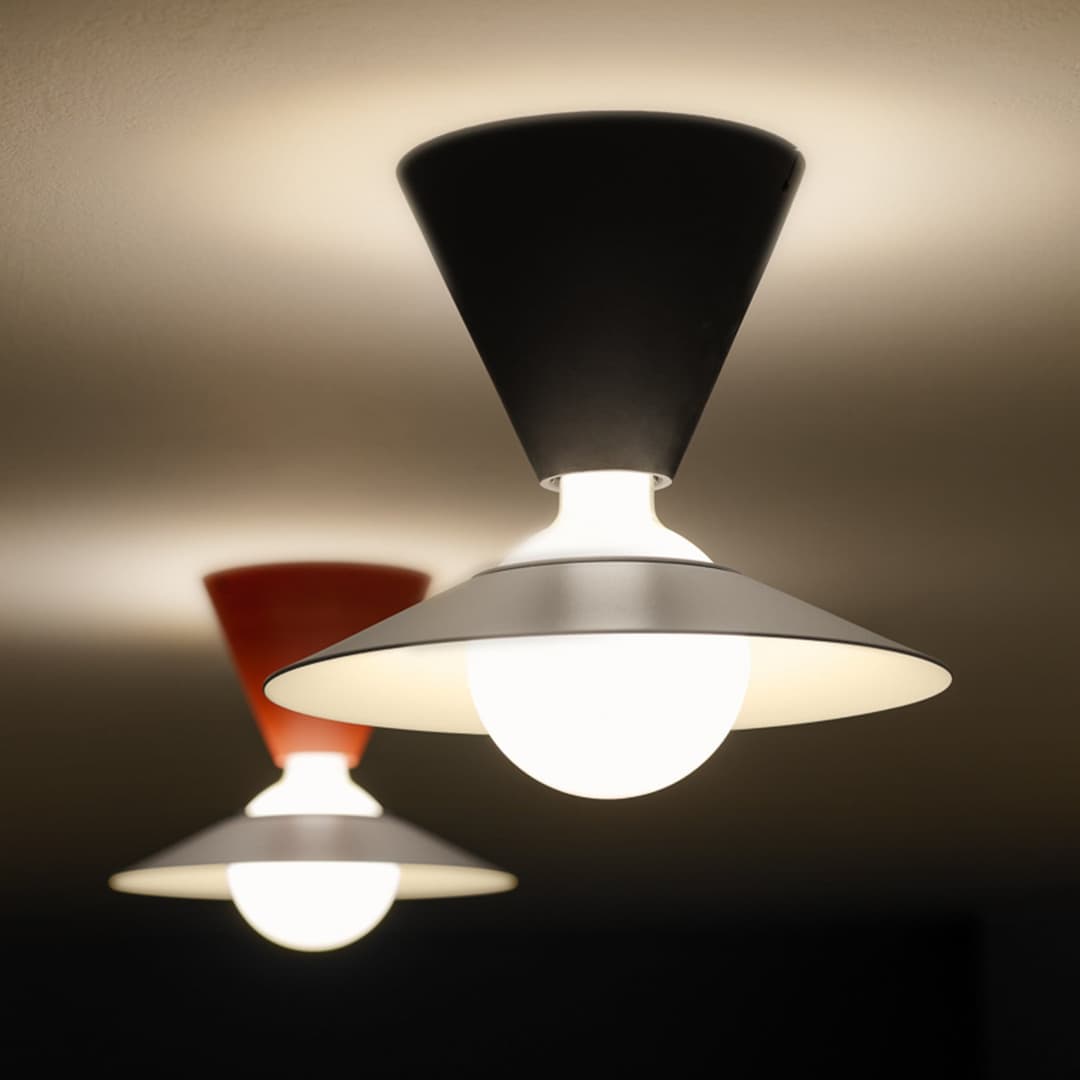 Fante LED-Deckenleuchte, schwarz, 2.700 K - Stilnovo - Wohnzimmer - Design - Kunststoff - Rund