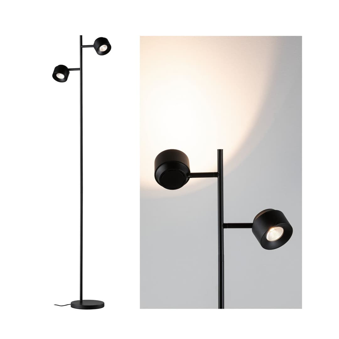 LED-Stehlampe Puric Pane I schwarz 2-flg 3-step - Paulmann - Wohnzimmer - Modern - Metall