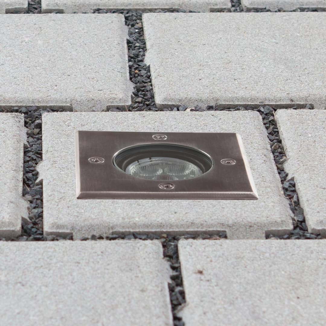 Ava LED Erd Spot Steel - Lucande - Terrasse - Modern - Metall - Eckig