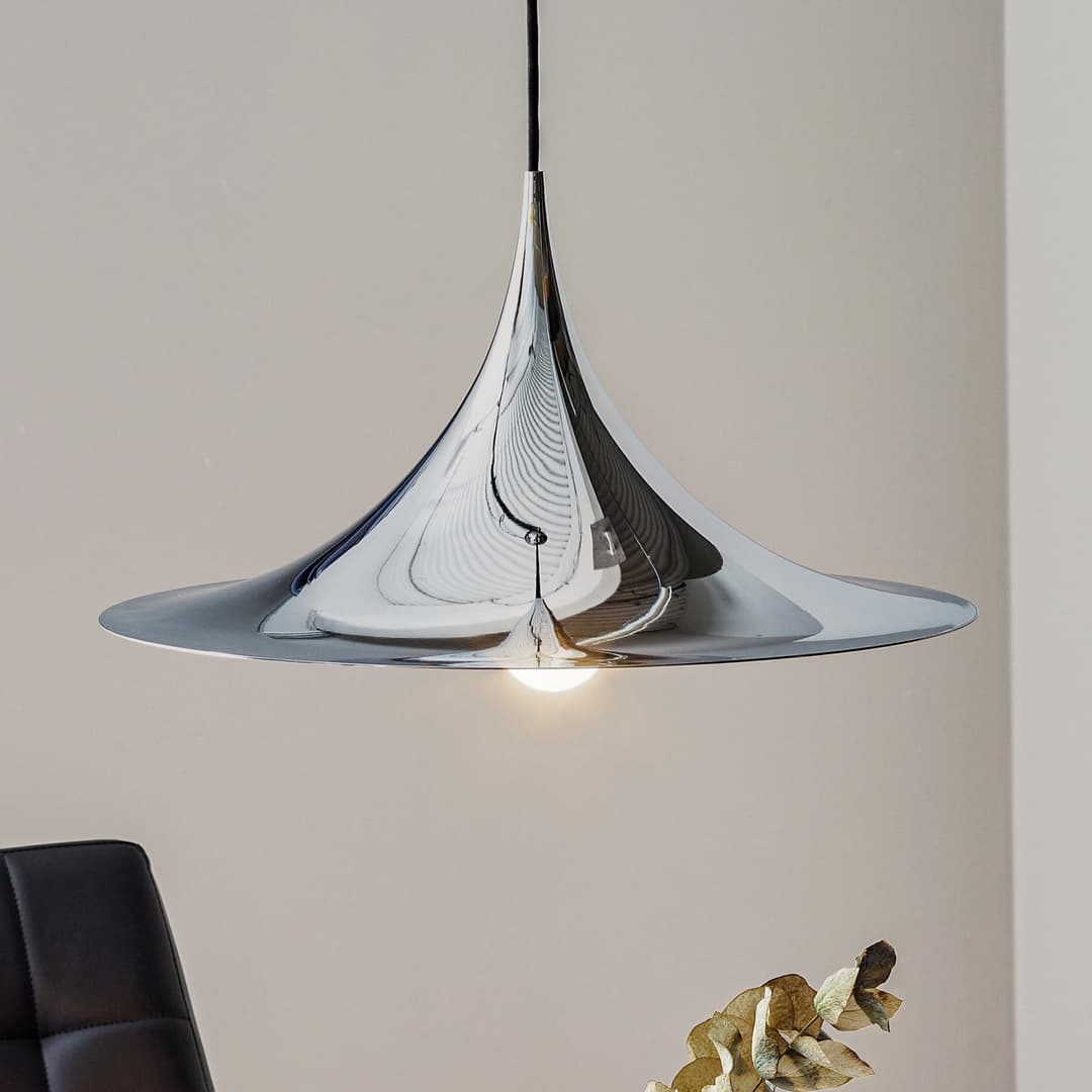 Semi Pendelleuchte Ø47 Chrom - GUBI - Wohnzimmer - Design - Metall - Einflammig