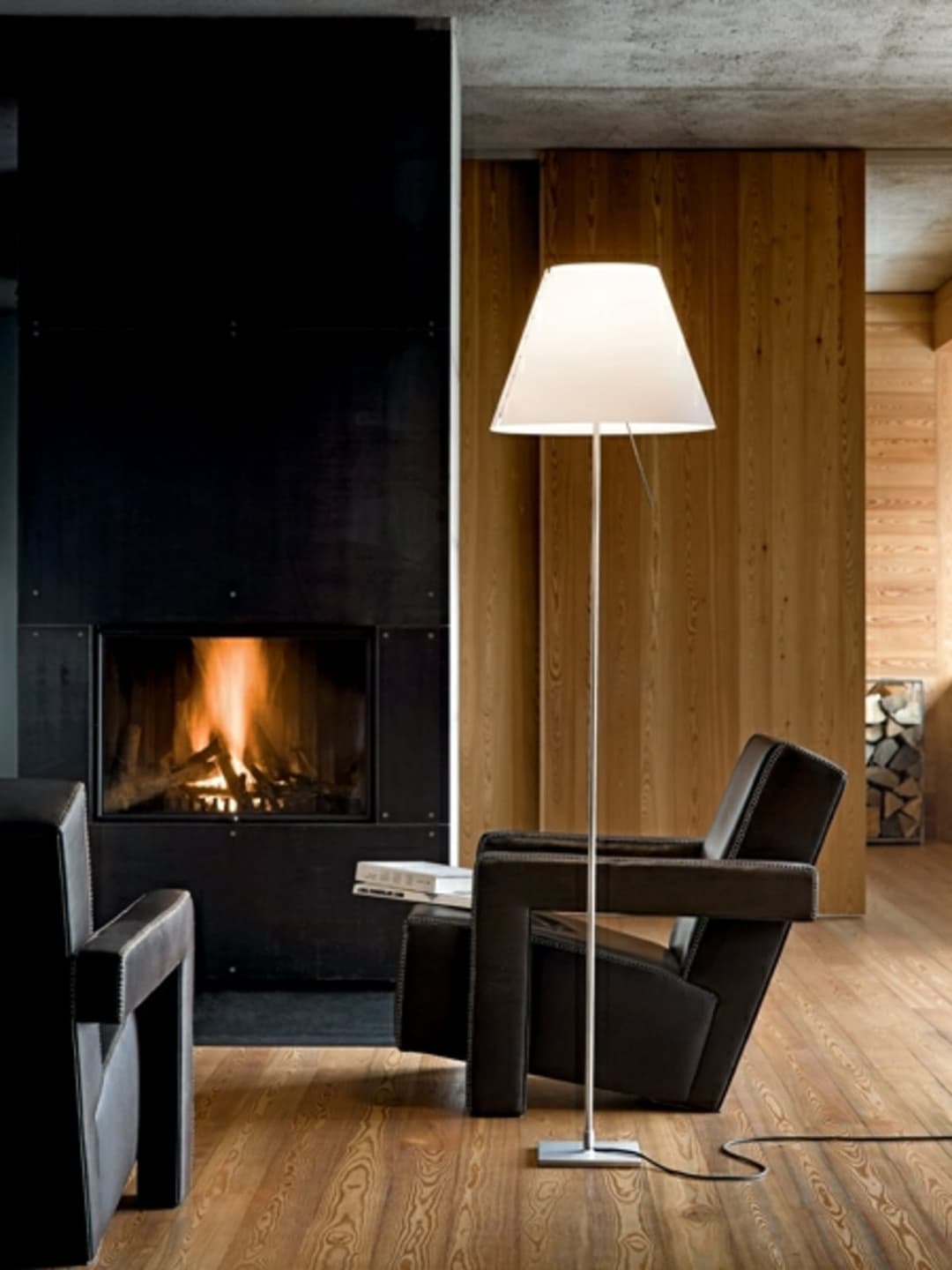 Costanza Stehleuchte m/Dimmer Alu/Concrete Grey - Luceplan - Wohnzimmer - Aluminium