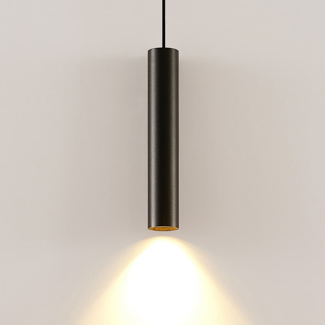 Arcchio Ejona Pendelleuchte, Höhe 35 cm, schwarz, Alu - Flurbereich - Modern - Metall - Einflammig