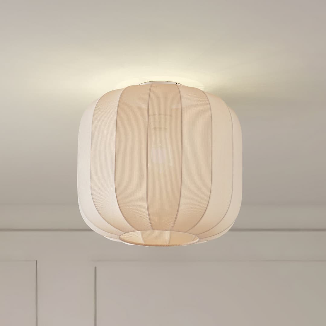 Helin Deckenleuchte Ø35 Beige - Lindby - Esszimmer - Skandinavisch - Stoff / Textil - Einflammig