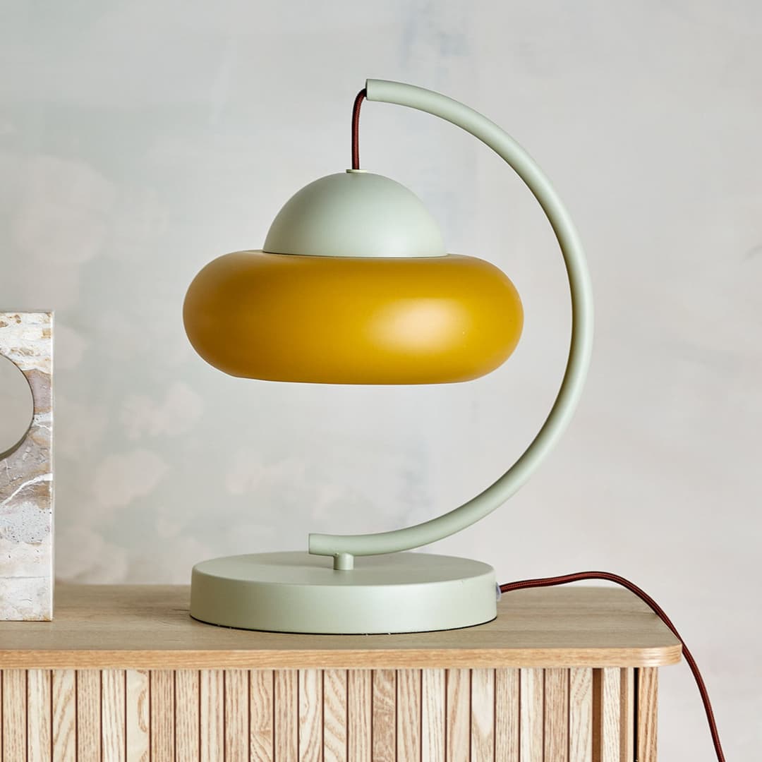 Bubble Tischleuchte, Metall, gelb, natur - BLOOMINGVILLE - Wohnzimmer - Einflammig