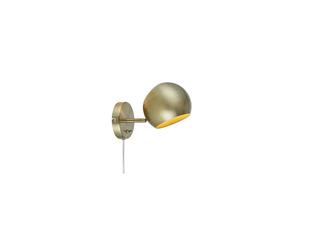 Edgar 1 Wandleuchte Antique Brass - Markslöjd - Wohnzimmer - Metall