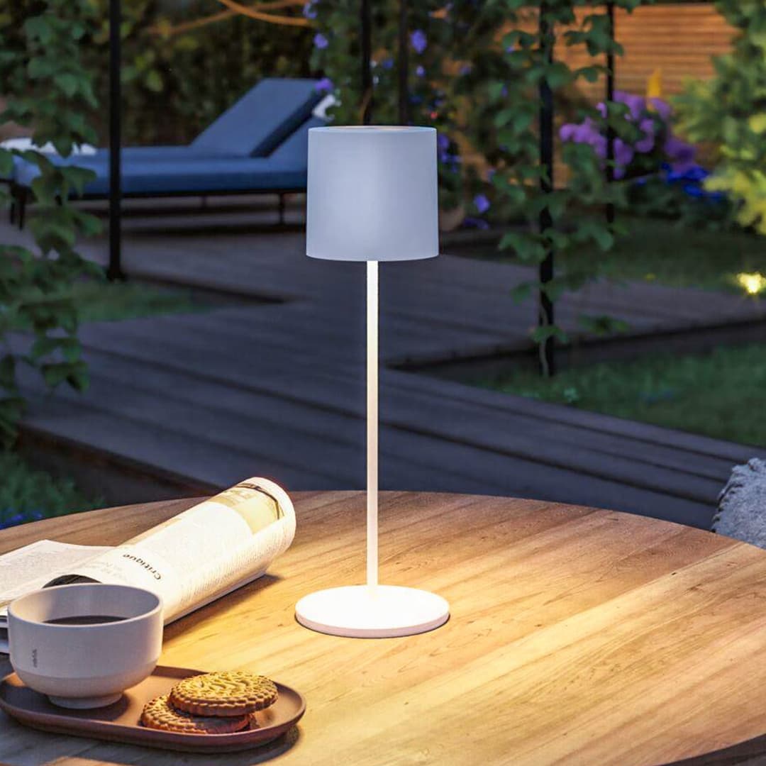 Tuni Portable Tischleuchte IP44 Matt Weiß - Paulmann - Wohnzimmer - Modern - Kunststoff - Einflammig