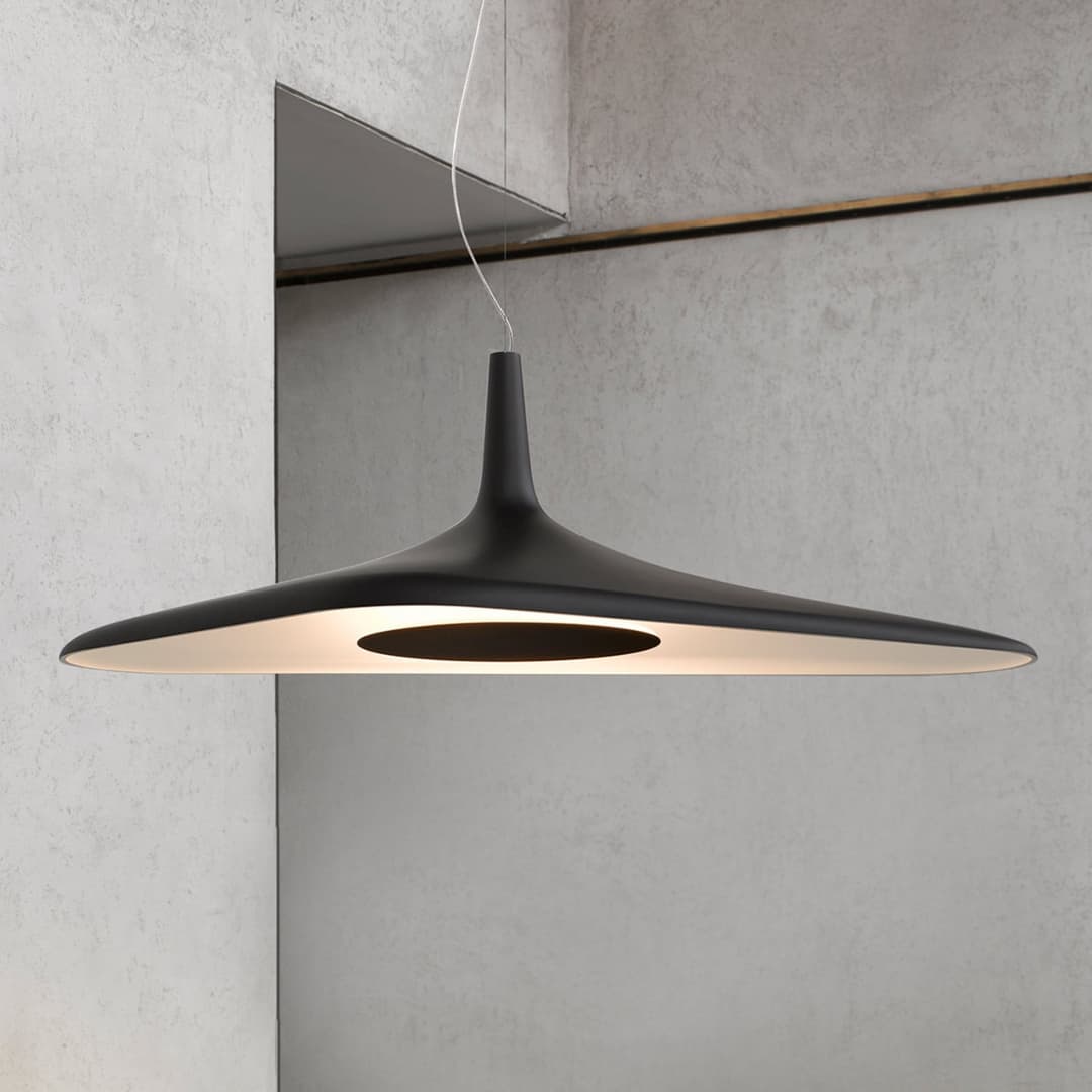 Soleil Noir Pendelleuchte 35 Schwarz - Luceplan - Wohnzimmer - Design - Kunststoff - Einflammig
