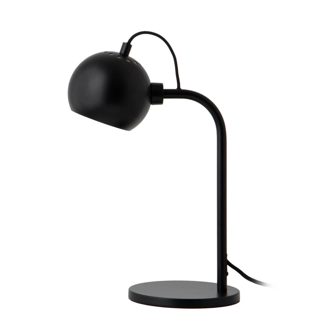 Ball Tischleuchte Matt Black - Frandsen Ball Single - Wohnzimmer - Design - Metall - Mit Schirm