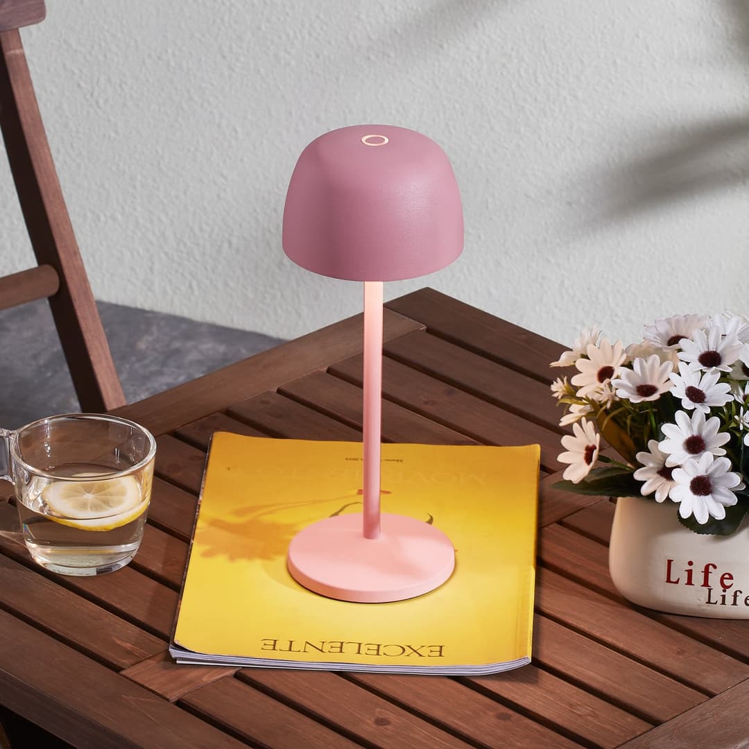 Arietty Portable Tischleuchte Pink- Lindby - Wohnzimmer - Modern - Aluminium - Mit Schirm