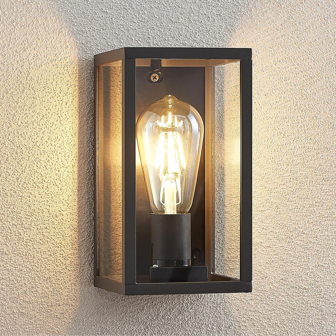 Filimon Außenwandleuchte Dark Grey - Lindby - Balkon - Modern - Aluminium - Eckig