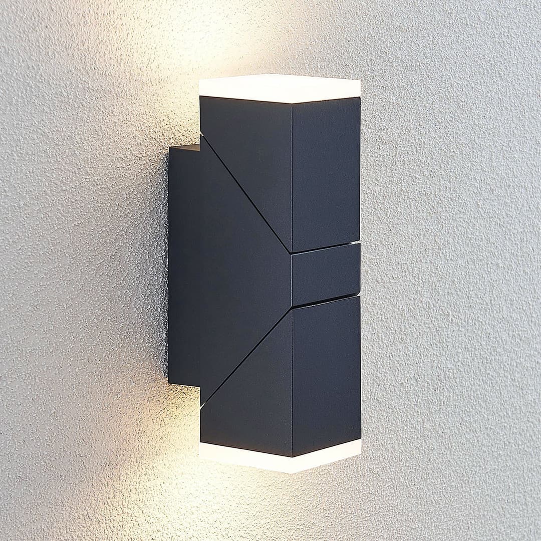 Sally Up/Down LED Außenwandleuchte Grey - Lindby - Balkon - Modern - Aluminium - Mehrflammig