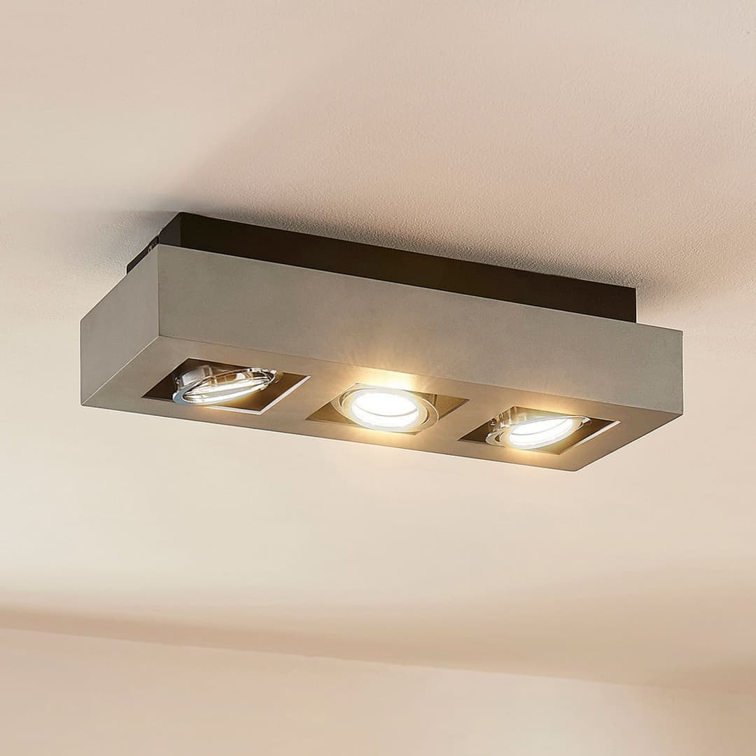 Vince 3 Deckenleuchte Silvergrey - Arcchio - Flurbereich - Modern - Aluminium - Eckig