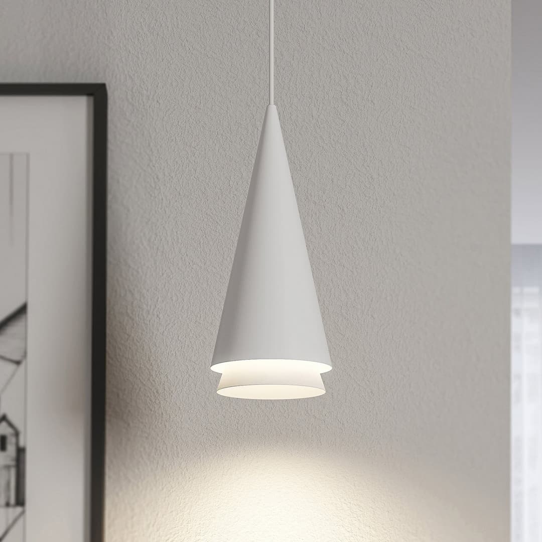 Naoh Pendelleuchte White - Lucande - Wohnzimmer - Modern - Metall - Einflammig