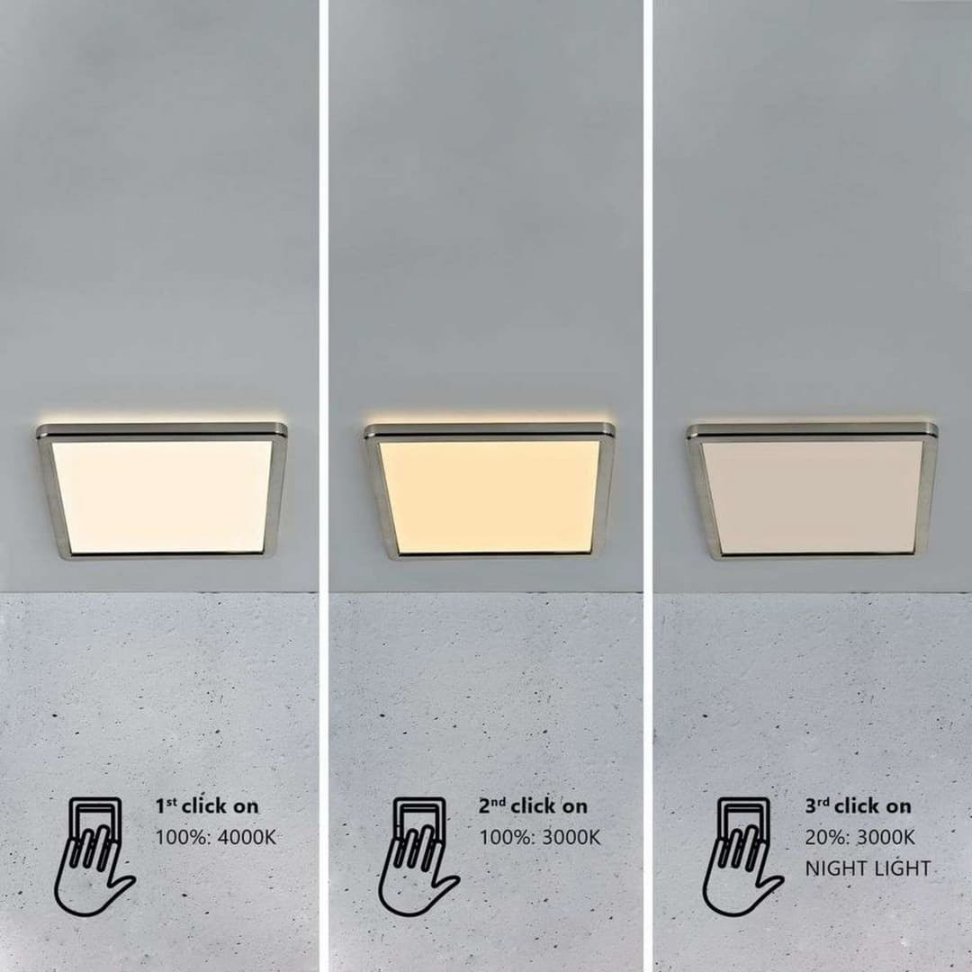 Oja 29 Square Deckenleuchte, silber, 2,3 cm - Nordlux - Wohnzimmer - Kunststoff