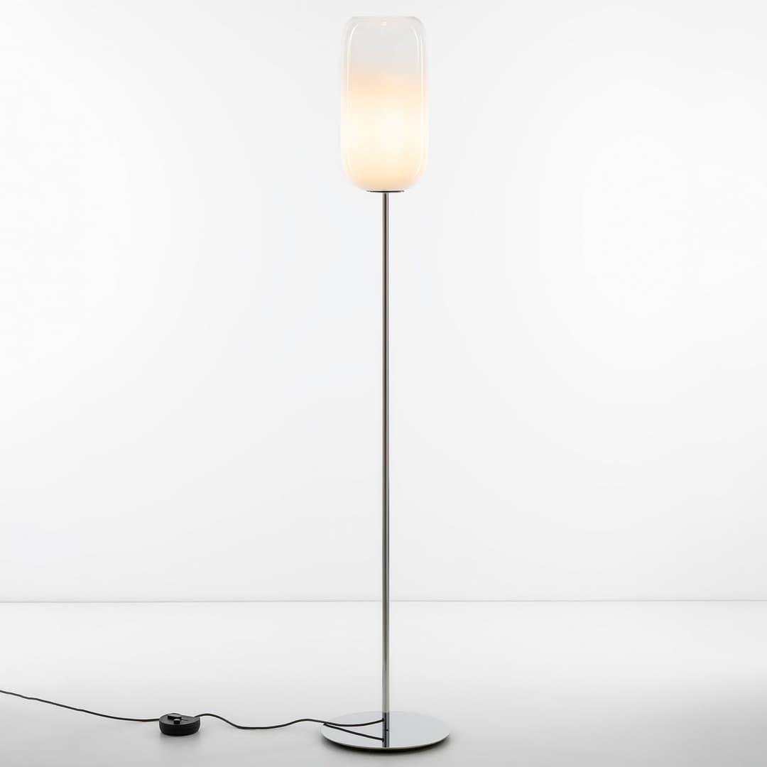 Gople Stehleuchte White - Artemide - Wohnzimmer - Design - Glas - Mit Schirm