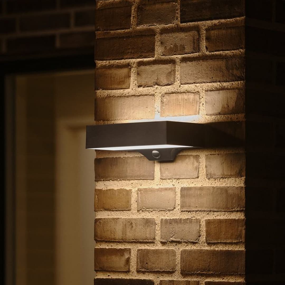 Monay Square Solar Draußen Wandleuchte IP44 Schwarz - Nordlux - Terrasse - Skandinavisch - Kunststoff - Einflammig