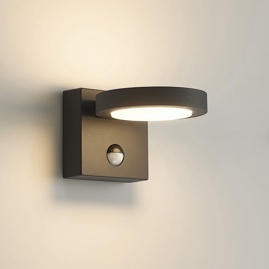 Belna LED Außenwandleuchte w/Sensor Graphite - Lucande - Balkon - Modern - Aluminium - Einflammig