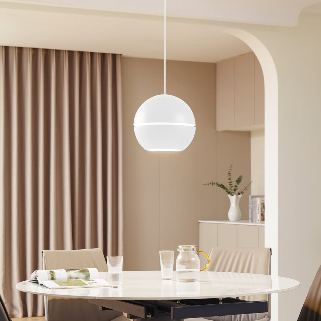 Lush Hängeleuchte, weiß, Ø 30 cm, Aluminium, E27 - NOLA - Wohnzimmer - Design - Einflammig