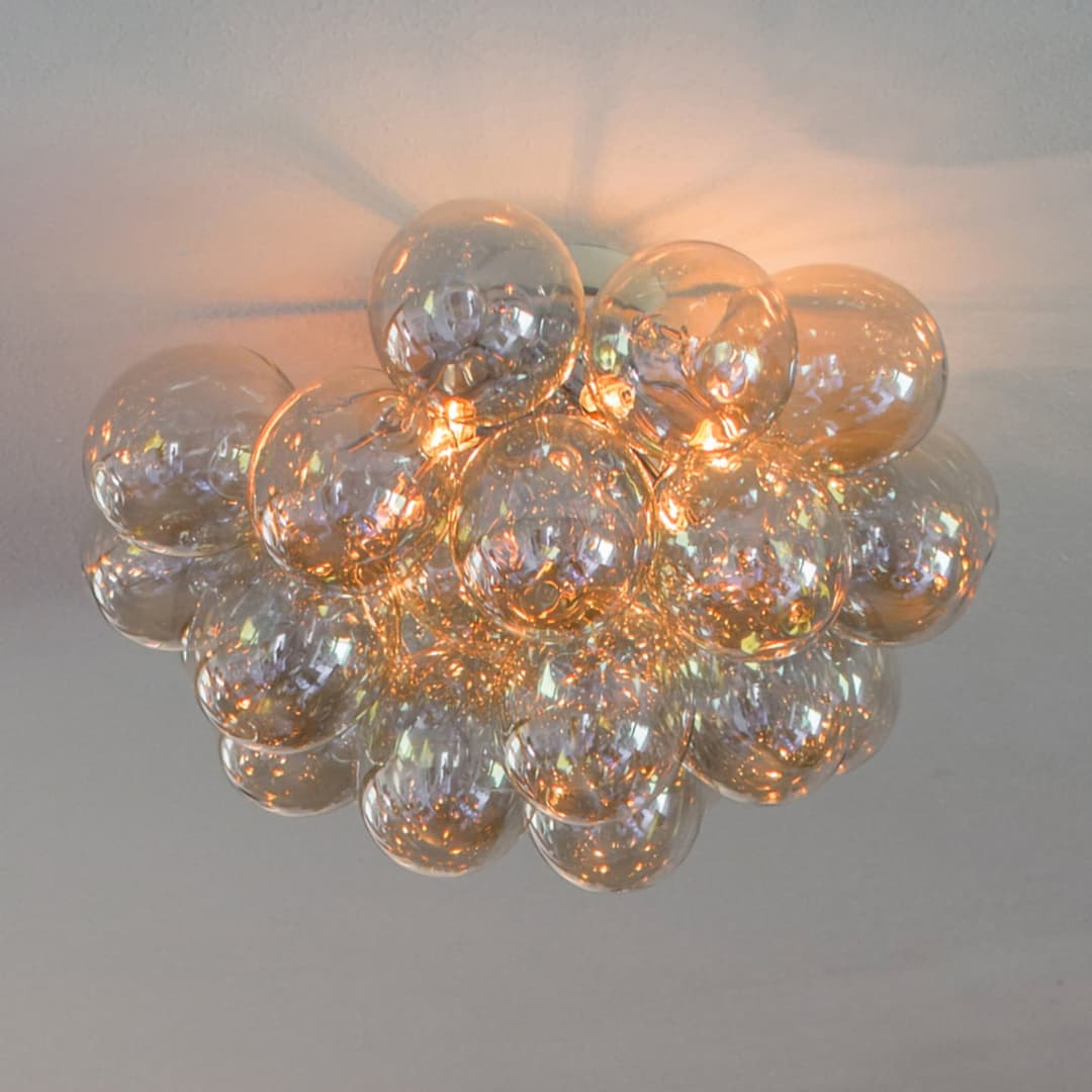 Gross Deckenleuchte, amber, Ø 30 cm - By Rydéns - Wohnzimmer - Design - Glas - Rund