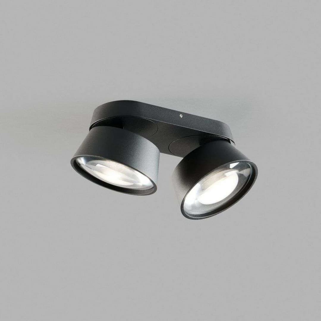 Vantage 2 LED-Spot schwarz 2-flg., verstellbar - Light-Point - Wohnzimmer - Aluminium