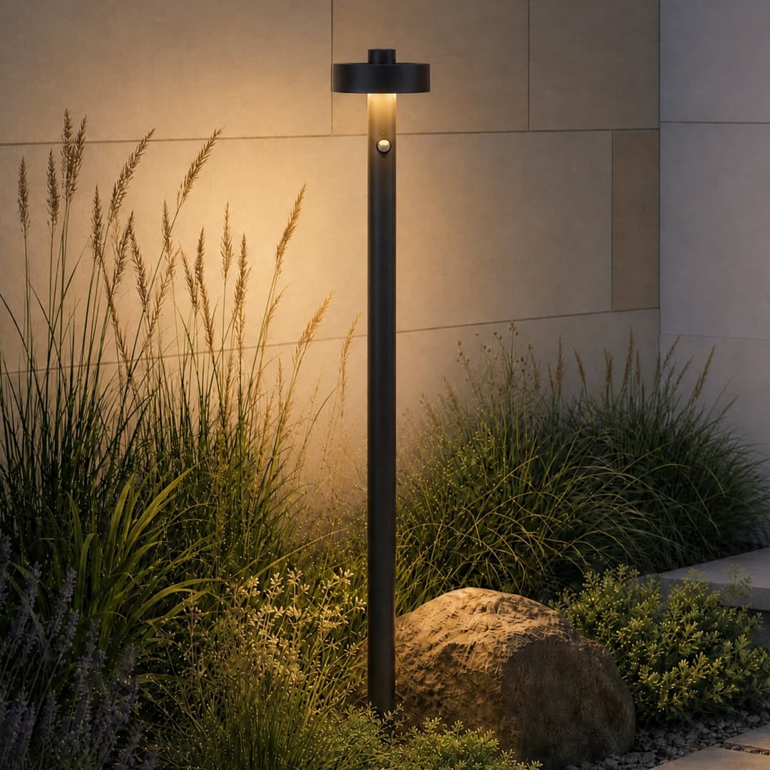 LED-Wegeleuchte Nirella, Sensor, 100 cm, schwarz, Metall, IP65, CCT - Lucande - Modern - Einflammig