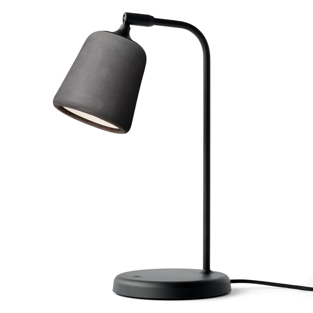 Material Tischleuchte Dark Grey Concrete - New Works Material The Originals - Wohnzimmer - Design - Metall - Einflammig