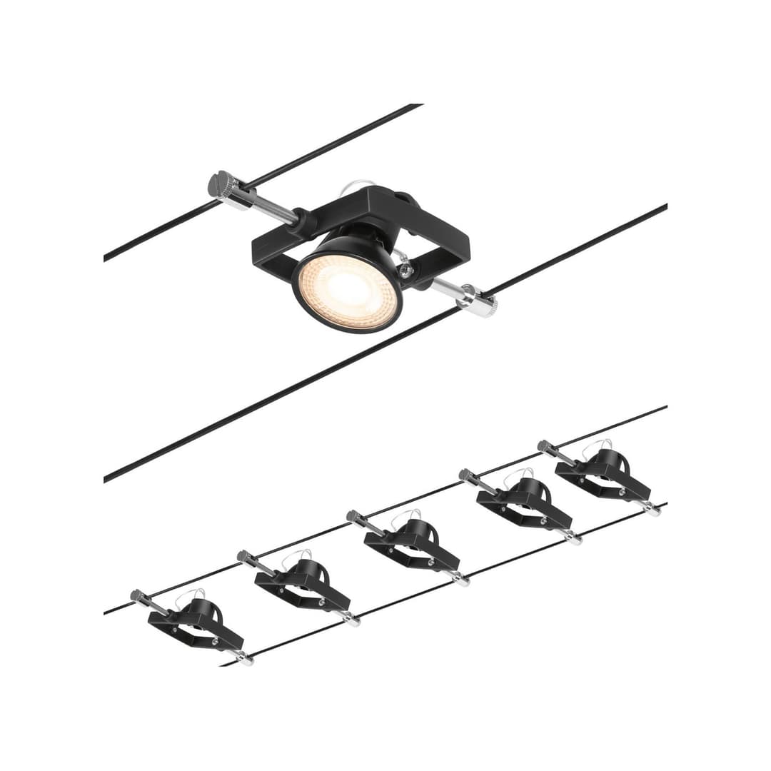 Wire Mac II Seilsystem, 5-fl. 5 m schwarz - Paulmann - Flurbereich - Modern - Metall - Mehrflammig