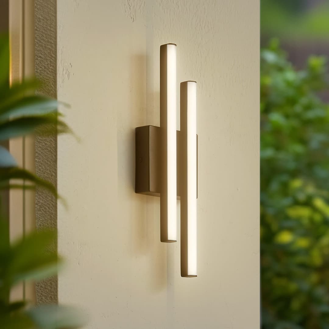 Abelia LED-Außenwandlampe, schwarz, Alu, Edelstahl - Lindby - Terrasse - Modern - Aluminium - Mehrflammig