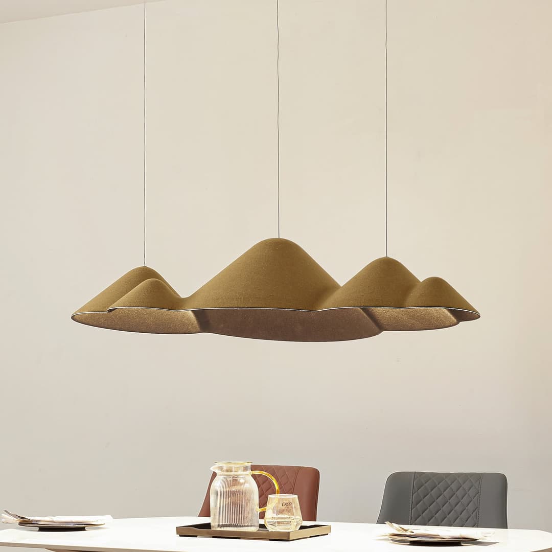 Beutlin LED Pendelleuchte Dim. Olive - Lucande - Esszimmer - Modern - Stoff / Textil - Mehrflammig