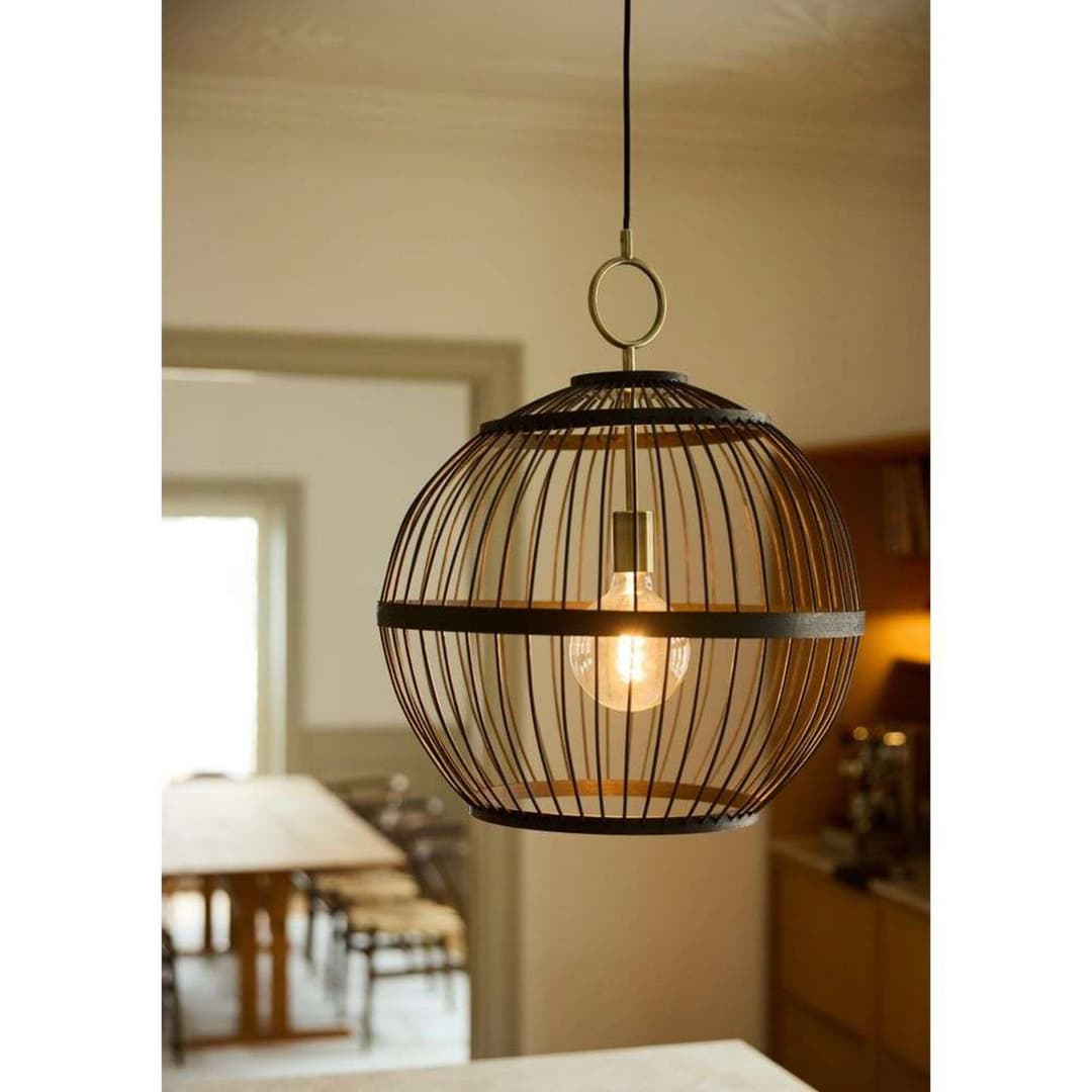 Stockholm Nordic Hängelampe, Ø 40 cm, schwarz - Halo Design - Esszimmer - Holz