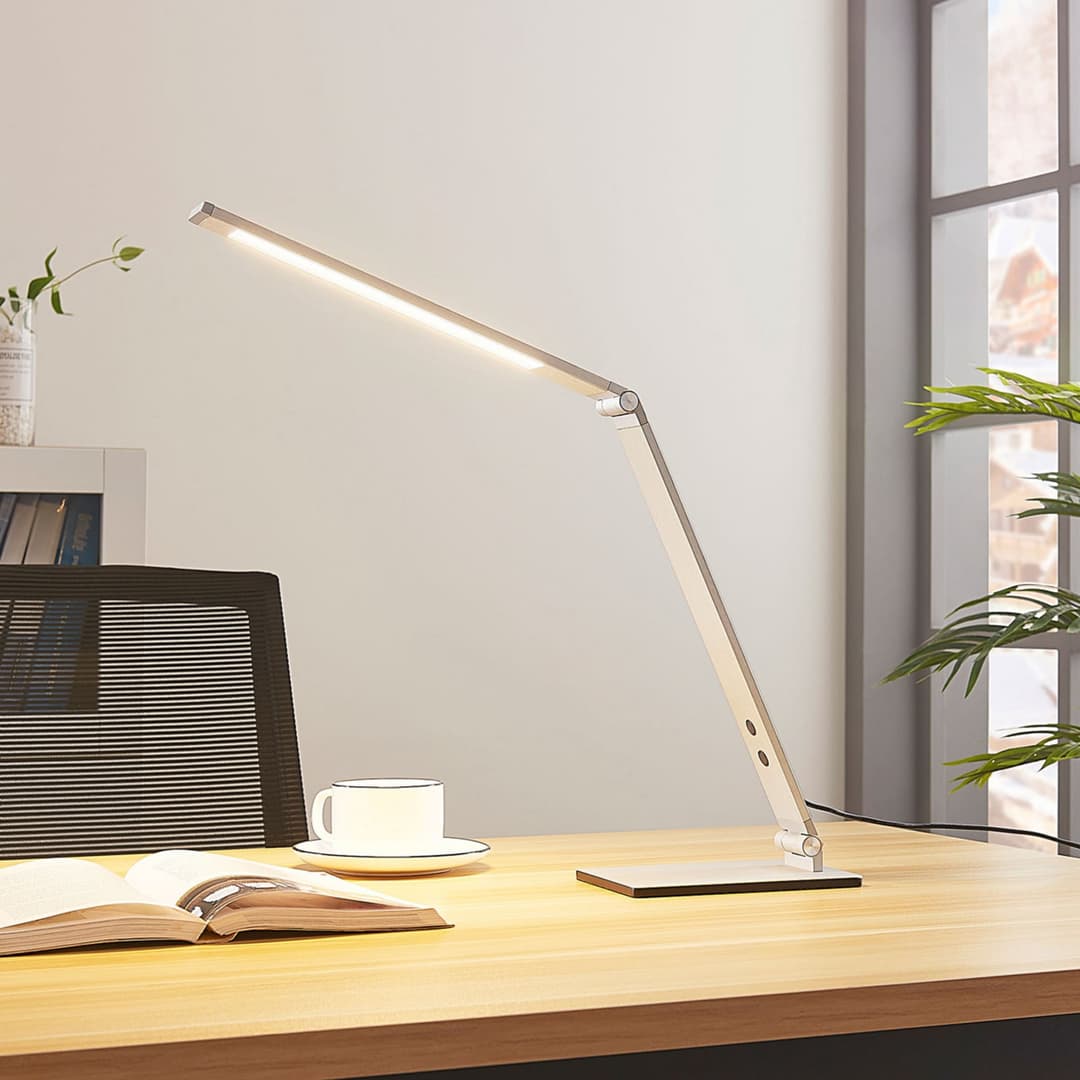 Nicano Tischleuchte Alu - Lucande - Arbeitszimmer / Büro - Modern - Metall - Eckig