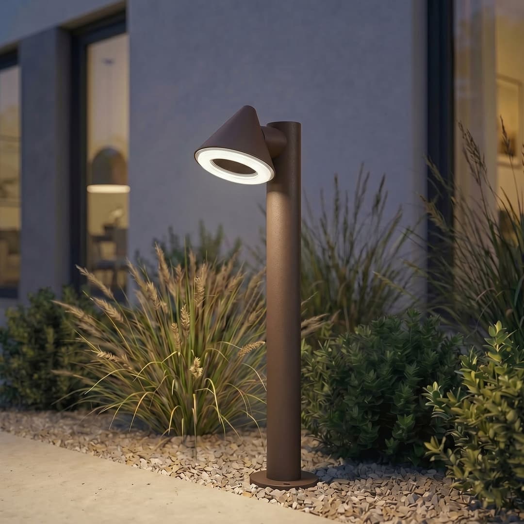 Soran LED-Wegeleuchte, Metall, Höhe 60 cm, braun, IP44 - Lindby - Modern - Einflammig