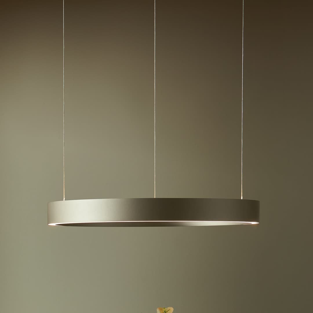 Velora LED-Hängelampe, creme, Ø 60 cm, dim. - LOOM DESIGN - Wohnzimmer - Modern - Aluminium - Einflammig