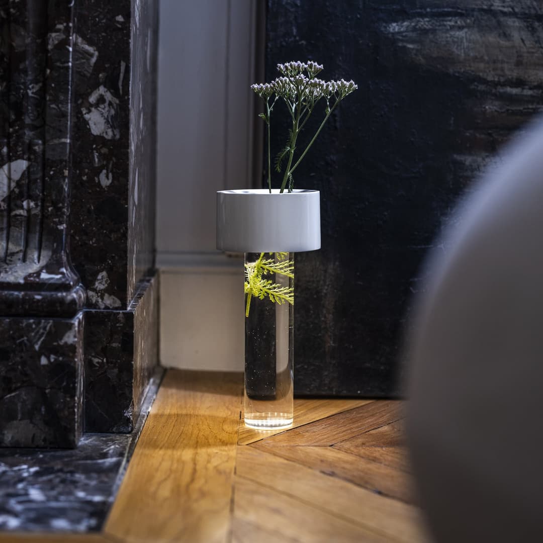 Fleur Portable Tischleuchte White - Foscarini - Wohnzimmer - Modern - Glas - Mit Schirm