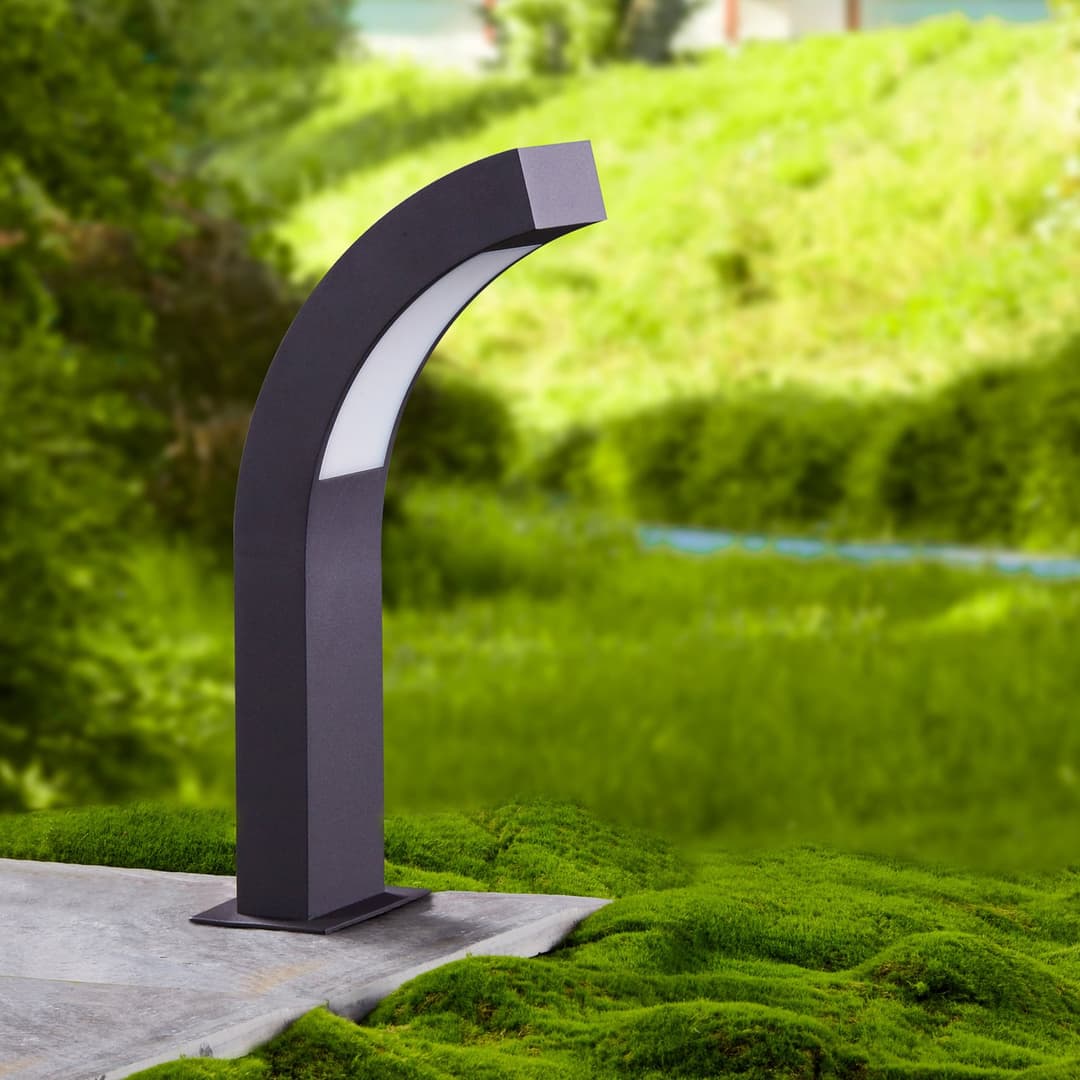 Lennik Außen Gartenleuchte H40 Graphite - Lucande - Terrasse - Modern - Aluminium - Einflammig